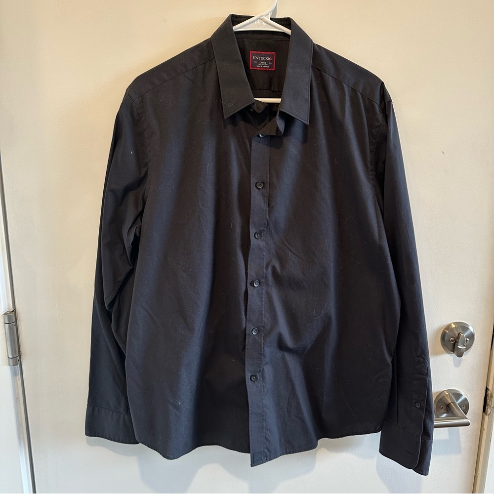 Untuckit Black Dress Shirt Large